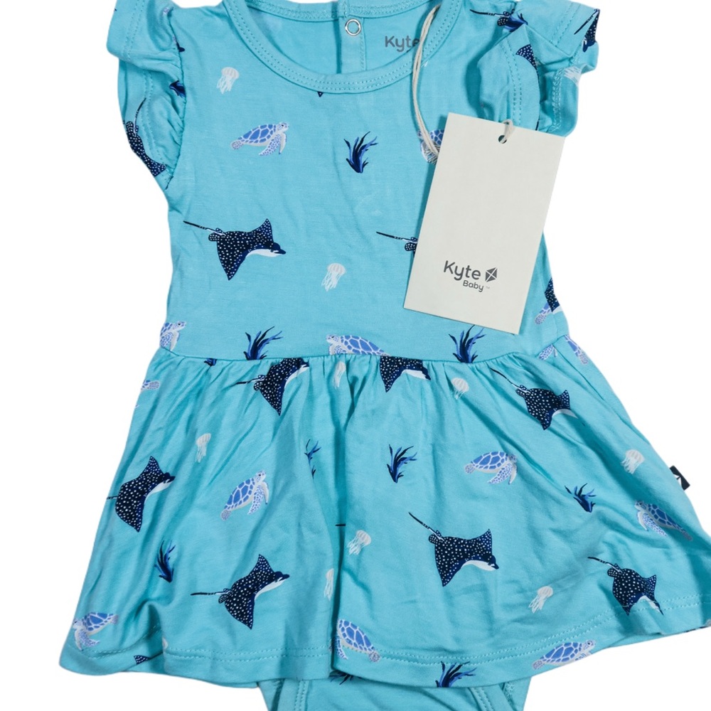 Kyte Baby Blue Dress with Animal Print